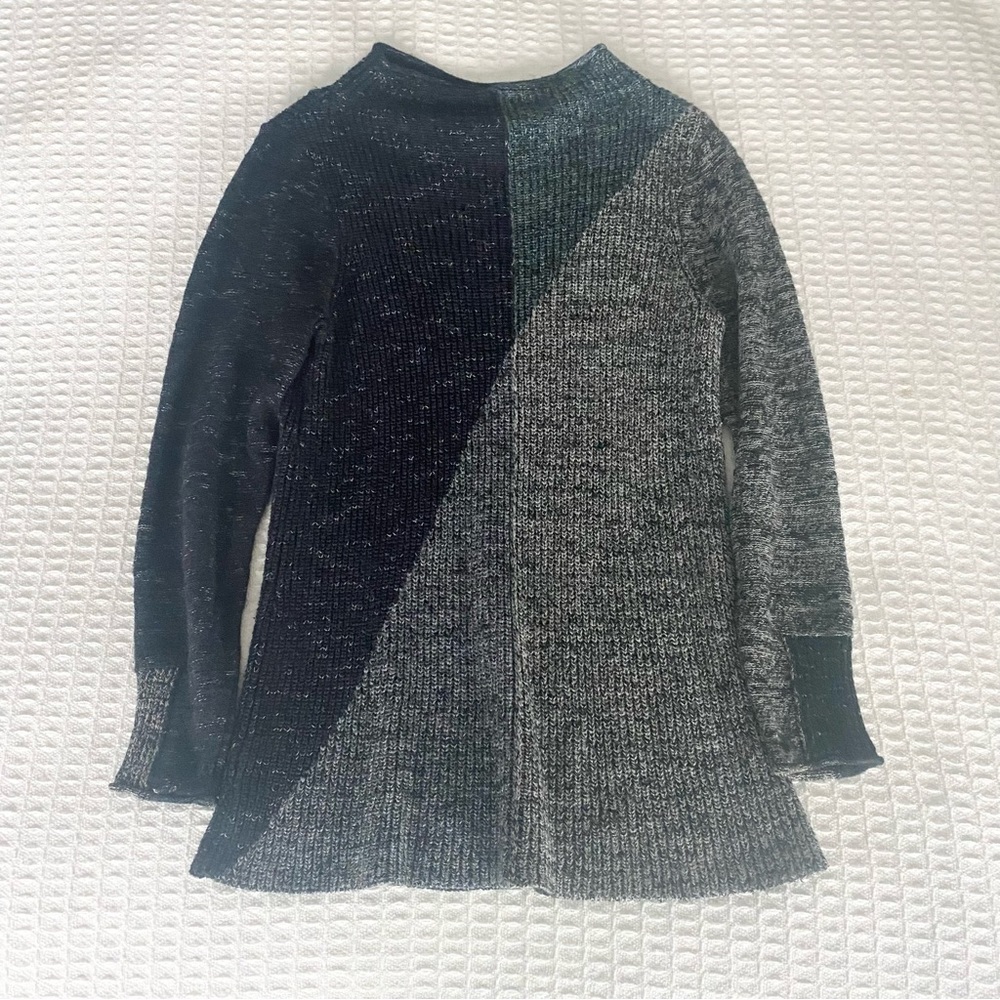 Nic + Zoe color block heathered sweater size PP